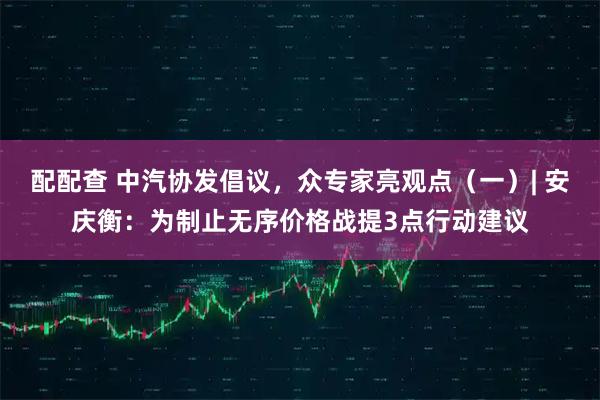 配配查 中汽协发倡议，众专家亮观点（一）| 安庆衡：为制止无序价格战提3点行动建议